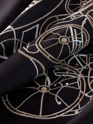 Complication Equestre embroidered scarf 90 - Black | Hermès USA